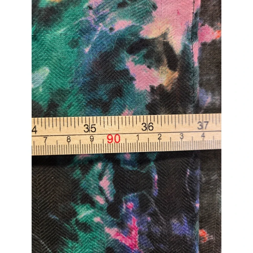 NWT Desigual‎ Love the World Recycled Tie Dye Scarf Green Pink Bohemian Festival